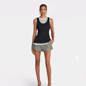 KBB by KAHLANA Women's Low-Rise 'The Micro Shorts' - Dark Gray Plaid